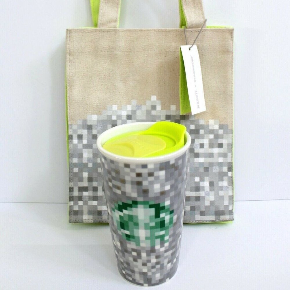 Starbucks 2012 Rodarte Ceramic Tumbler & Tote Bag Set